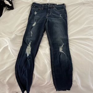 Dark blue ripped Hollister jeans